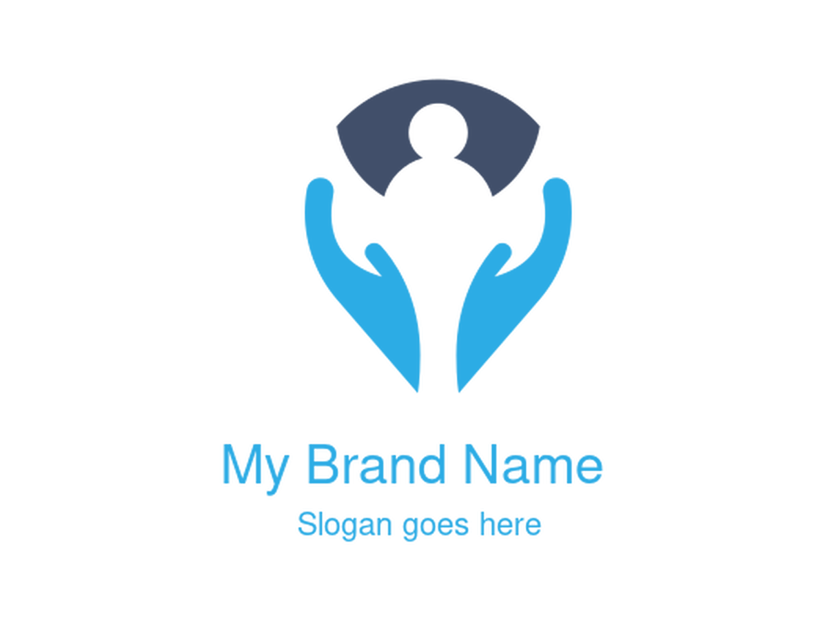 Caring Hands Supporting Person Icon Logo - Compassionate Symbol for Healthcare, Social Services, Non-profits, Support Organizations, and Human Welfare